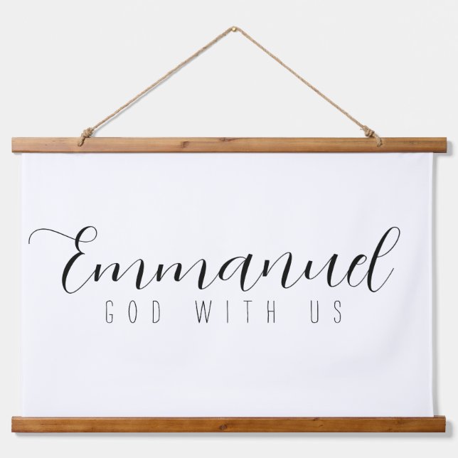 Emmanuel Dios Con La Madera Colgando Tapiz (Anverso )