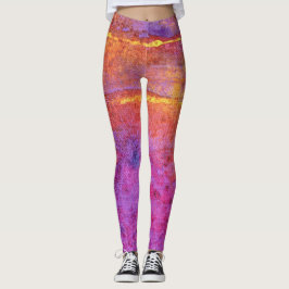 Emociones de puesta de sol leggings en lila, malva