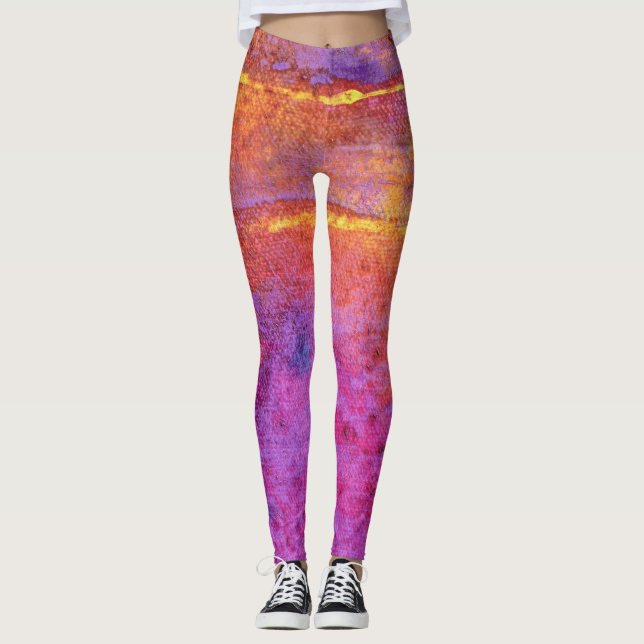 Emociones de puesta de sol leggings en lila, malva (Anverso)