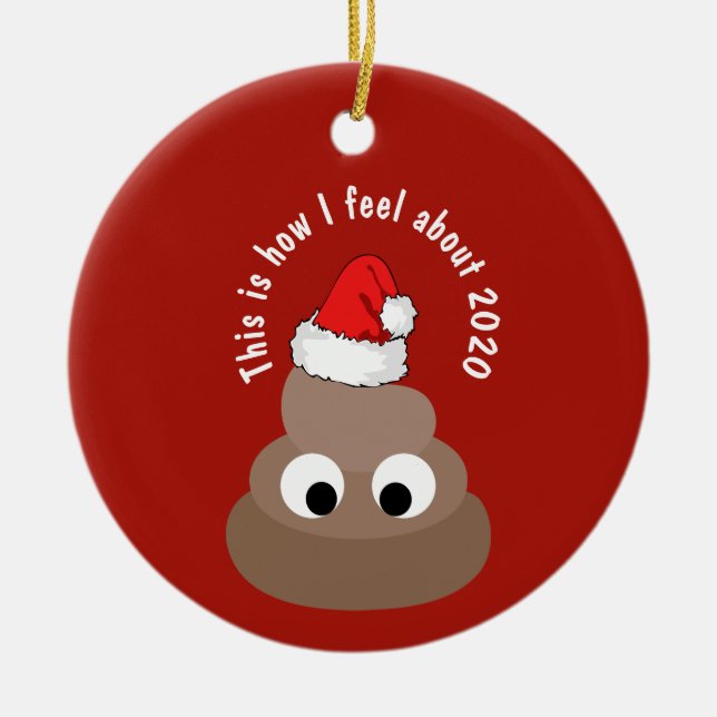 Emoji 2020 de FUNNY Navidades de ornamentos (Frente)