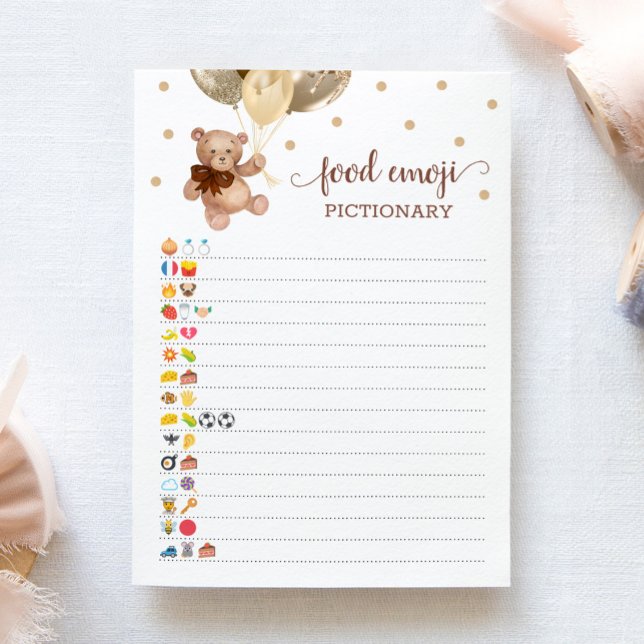 Emoji alimenticia juego piccionario Tarjeta de Oso (Subido por el creador)