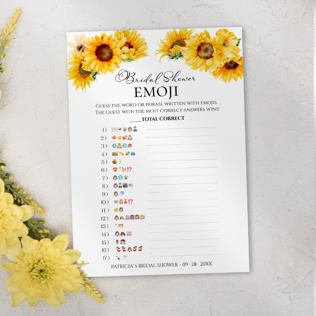 Emoji Bridal Shower | Tarjeta de Fall Floral Picto (Subido por el creador)