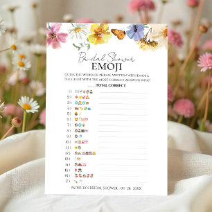 Emoji Bridal Shower   Tarjeta pictórica de flor si