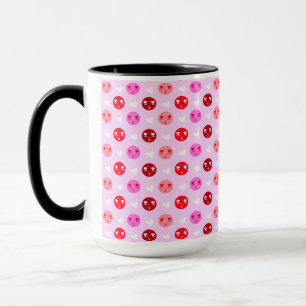 Emoji de amor rosa taza de café