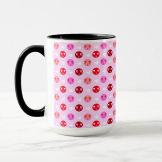 Emoji de amor rosa taza de café