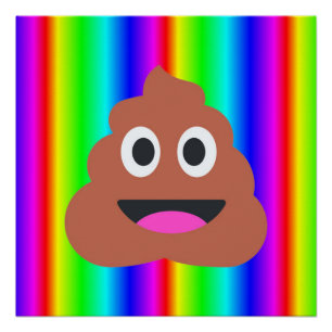 emoji de arte de caca de arco iris poster