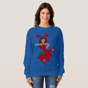 emoji de bailarina de flamenco de navidad sudadera