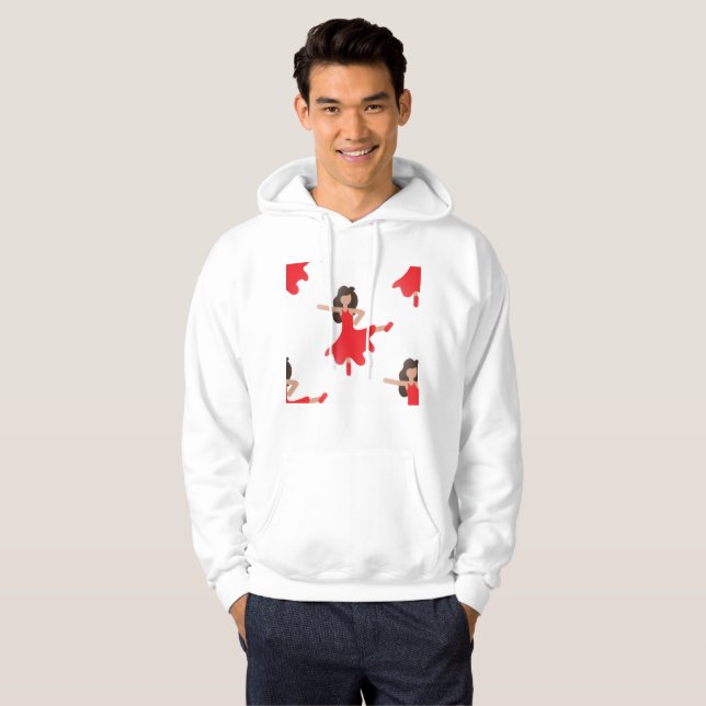 Emoji de bailarina mens sudadera capucha capucha (Anverso completo)