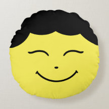 Emoji de cara feliz - almohada redonda