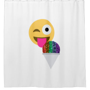 emoji de color rosa purpurina cortina de ducha