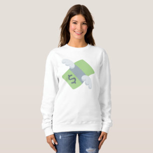 emoji de dinero volante sudadera femenina