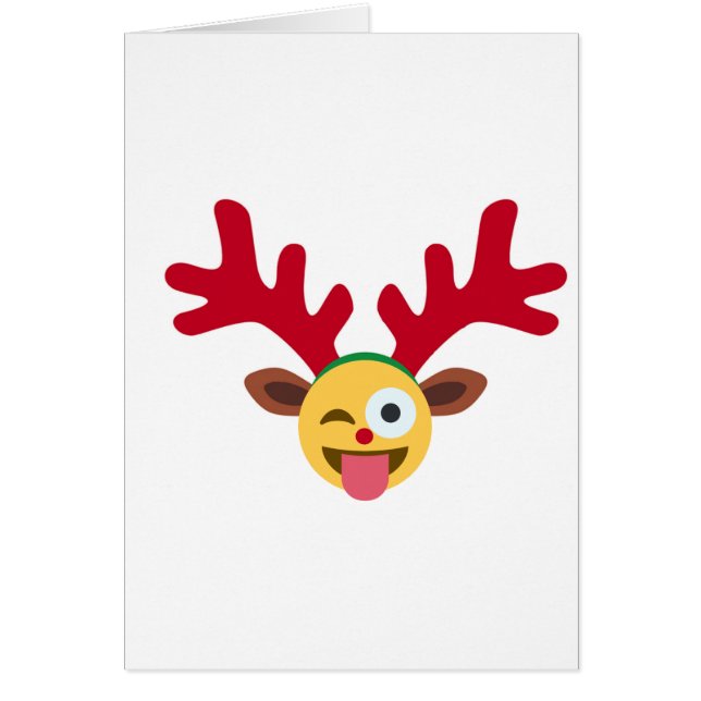 emoji de guiño al reno de Navidad (Frente)