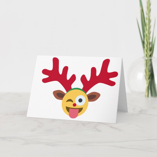 emoji de guiño al reno de Navidad (Anverso)