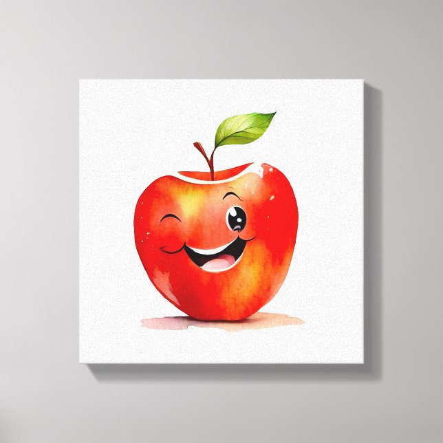 Emoji de manzana dibujada a mano - Impresión de li (Anverso)