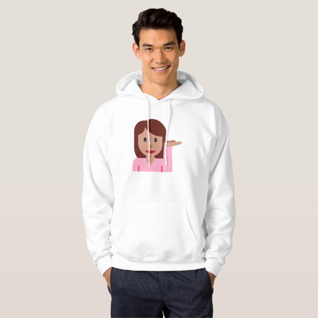 emoji de mujer mens sudadera de capucha capucha (Anverso completo)