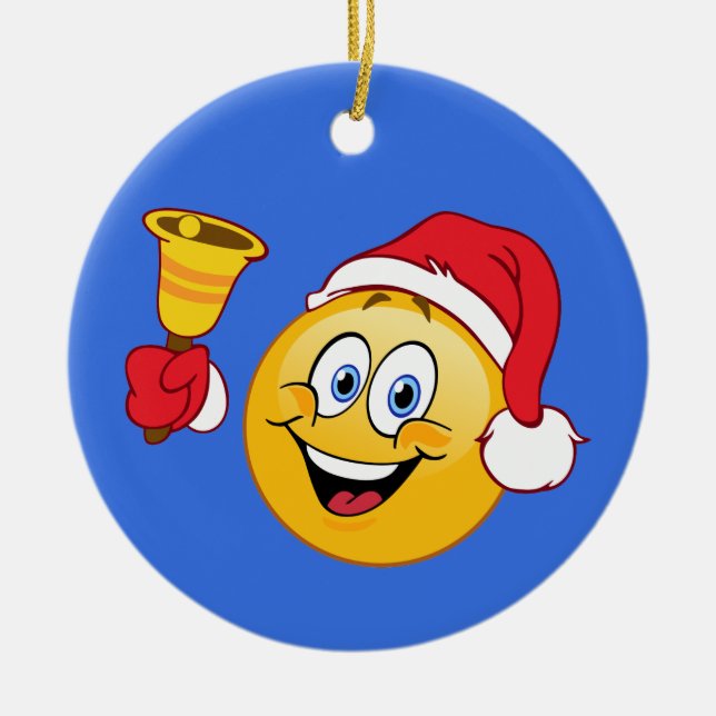 Emoji de Papá Noel que suena el ornamento de Bell (Frente)