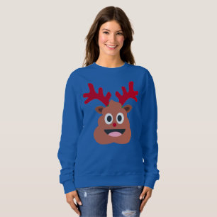 emoji de renos de Navidad sudaderas mujeres