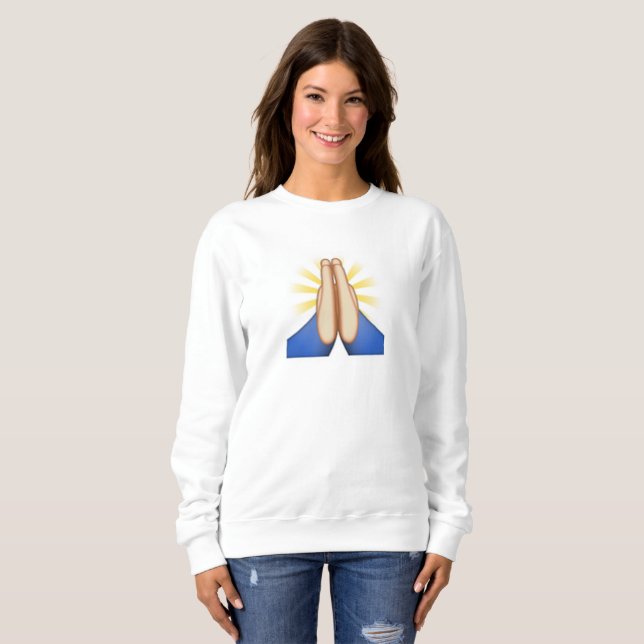 emoji de rezo sudadera para mujeres (Anverso completo)