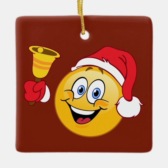 Emoji de Santa con el ornamento del navidad de (Anverso)