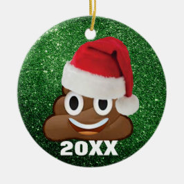 Emoji De Santa Poop Con Ornamento De Navidad De Sa