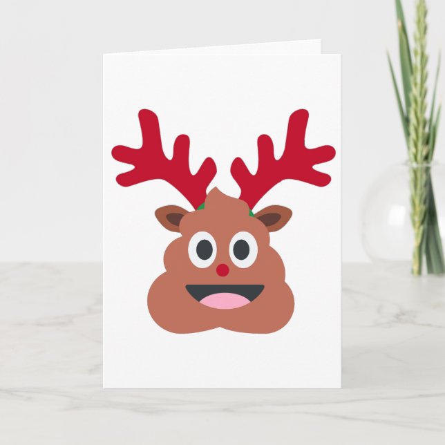 emoji del poo del reno de Navidad (Anverso)