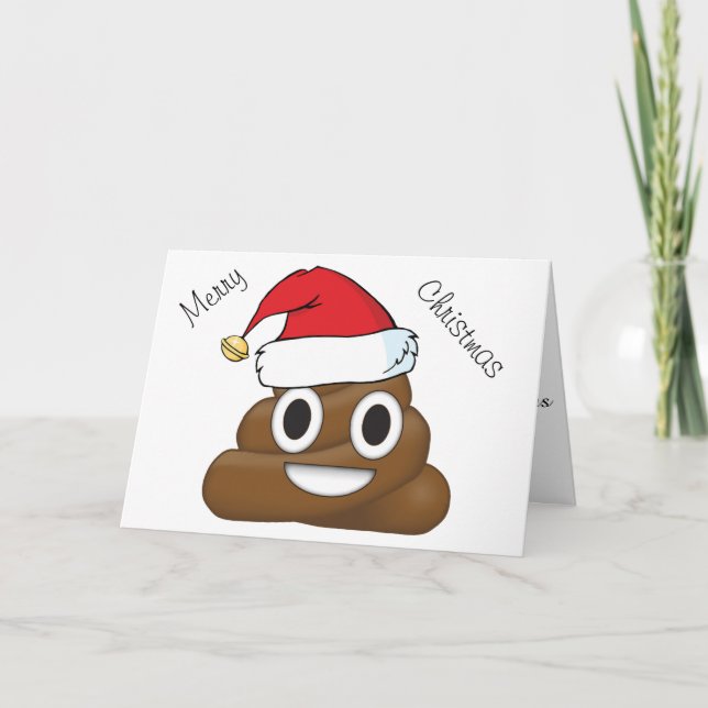 Emoji divertidísima de poop de Navidad (Anverso)