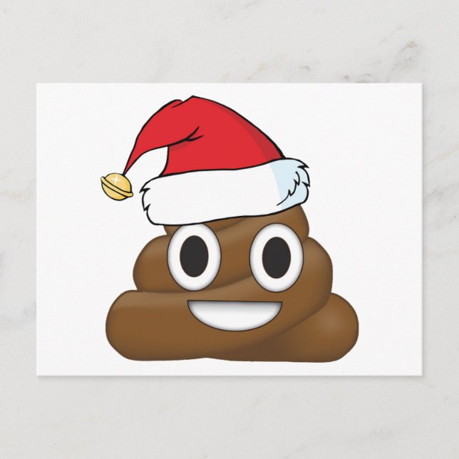 Emoji divertidísima de poop de Navidad (Anverso)