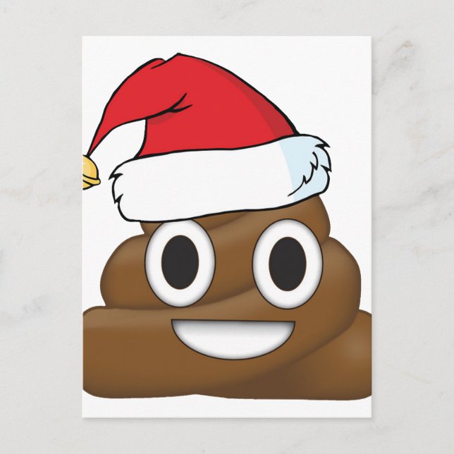 Emoji divertidísima de poop de Navidad (Anverso)