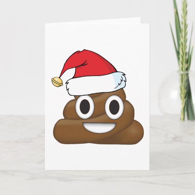 Emoji divertidísima de poop de Navidad (Anverso)