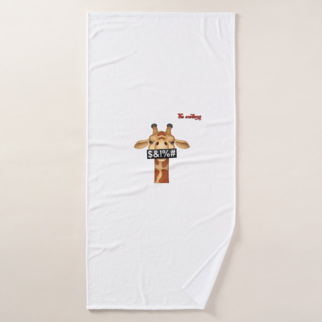 emoji insultando la ira de la jirafa (Toalla de baño)