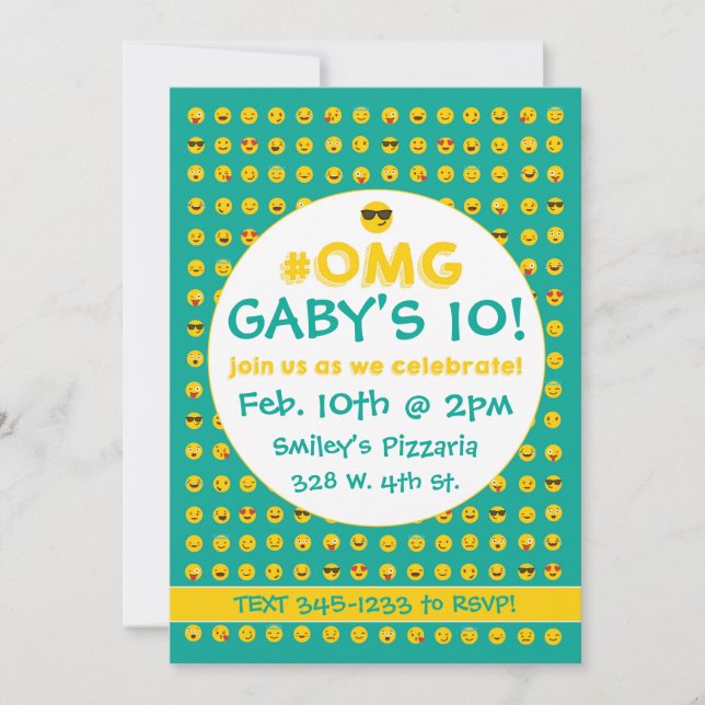 Emoji Invitación a cumpleaños (Anverso)