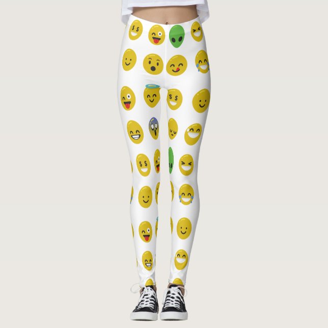Emoji leggings de cara feliz (Anverso)