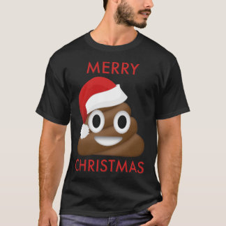 Emoji Poo Feliz Navidad Esencial Camiseta