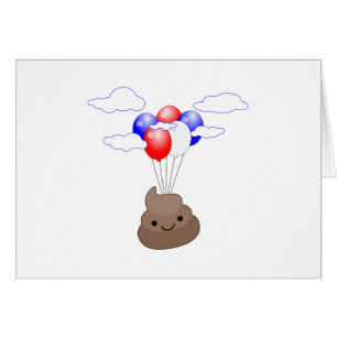 Emoji Poo Volando Con Globos