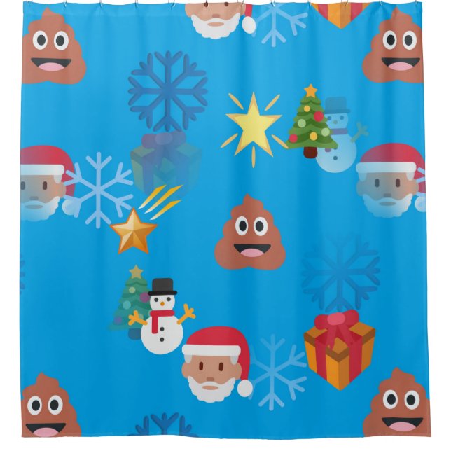 emoji poop navidades cortina de ducha (Anverso)