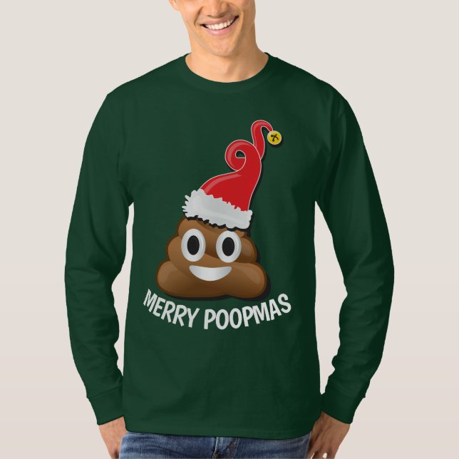 Emoji Santa Poop Navidades feos suéter (Anverso)