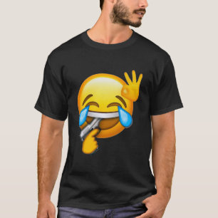 Emoji suicida de risa camiseta clásica