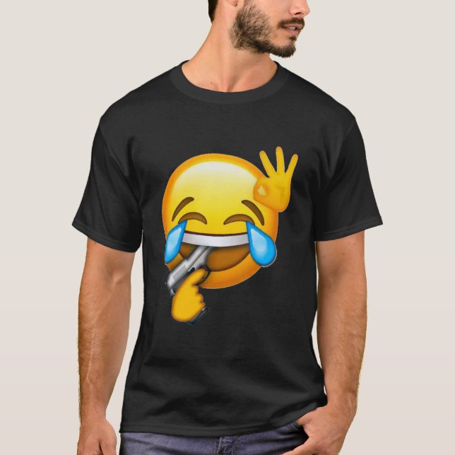 Emoji suicida de risa camiseta clásica (Anverso)