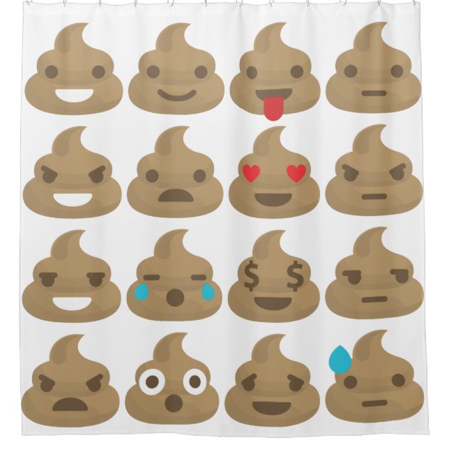 emojis de caca cortina de ducha (Anverso)