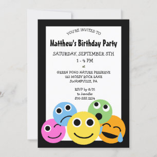 Emojis Emoticons Invitación a la fiesta de cumplea