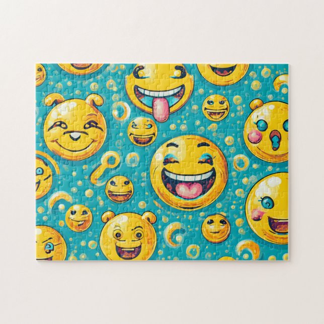 Emojis Fácil Arte Cerebro Rompecabezas Foto Rompec (Horizontal)