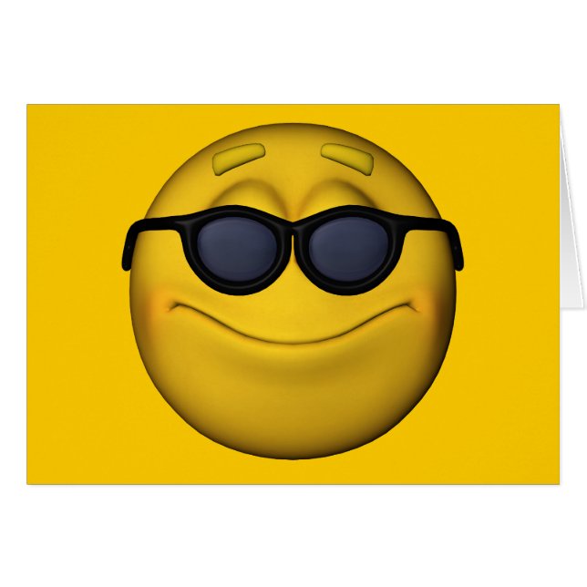 Emoticón Con Gafas De Sol (Anverso (Horizontal))