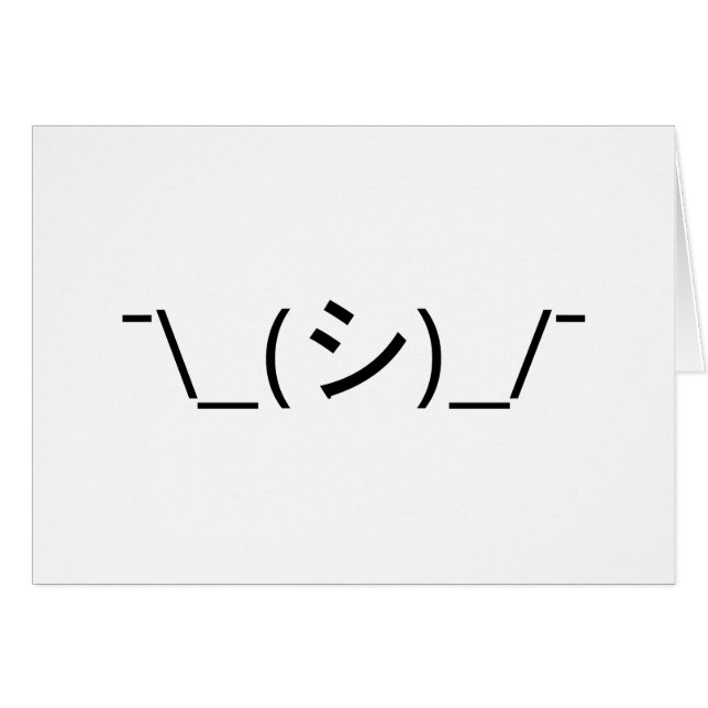 Emoticon de arbustos ¯\_(シ)_/ Ø Japonés Kaomoji (Anverso (Horizontal))