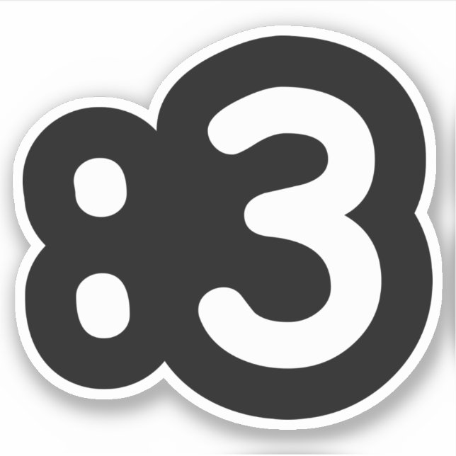 Emoticon de cara de gato :3 Pegatina (Anverso)