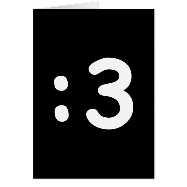 Emoticon de cara de gato :3 Tarjeta de saludo (Frente)