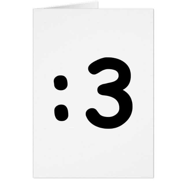 Emoticon de cara de gato :3 Tarjeta de saludo (Frente)