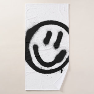 emoticono facial sonriente de graffiti en negro so