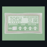 Empaque alimenticio de arte pop tofu<br><div class="desc">Un ilustracion de estilo vector de arte pop de un paquete de tofu. Este sería un diseño genial para alguien que es vegano, vegetariano o que solo ama el tofu. Los personajes japoneses en este diseño leen tofu. La etiqueta habla de los beneficios para la salud del tofu, incluyendo la...</div>