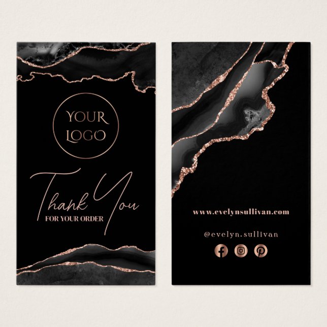 Empaquetado de agendas de oro negro y rosa (Anverso y reverso)