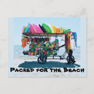 Empaquetado para la tarjeta postal de playa
